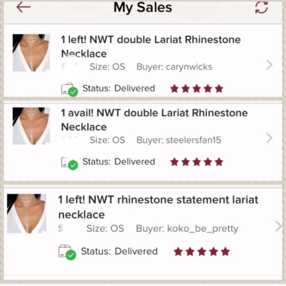 LAST! Rhinestone double layered choker lariat - Picture 3 of 4
